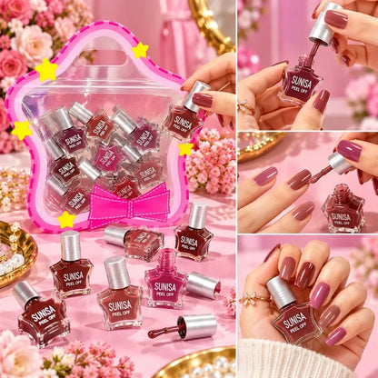 Sunisa Peel-Off Nail Polish Set – 12 Pieces