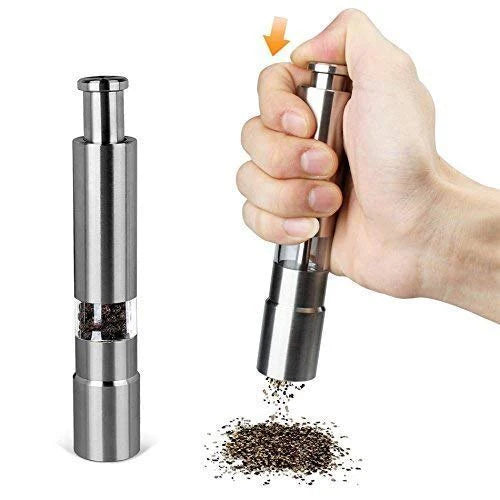 Stainless Steel Mini Pepper Grinder Crusher Mill Button Press Technology