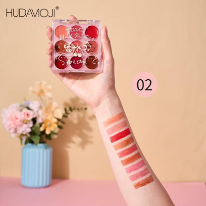 Hudamoji Lip And Cheek Palette Pack Of 3 Set