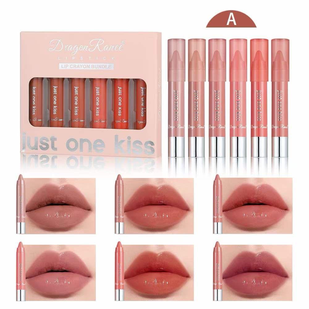 Dragon Ranee Just One Kiss Lipstick Lip Crayon Bundle 6Pcs Set
