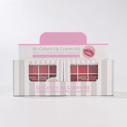 Miss Rose 12 colors Lip Cream Kit