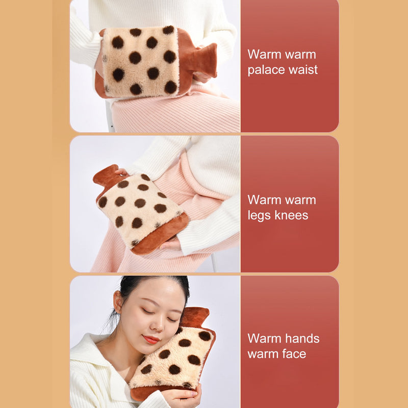 Large Capacity 2000ml Hot Water Bottle With Plush Cover