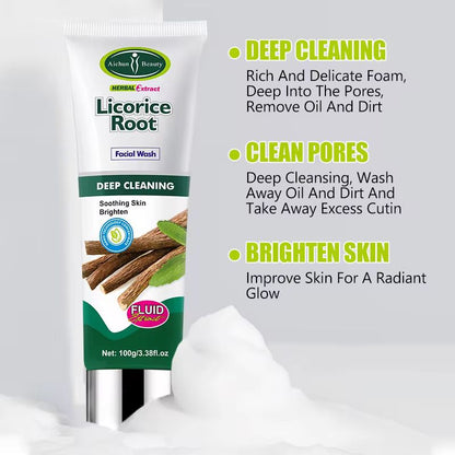 Aichun Beauty Herbal Facial Cleanser Deep Licorice Root Face Wash With Mineral Lightening For Female