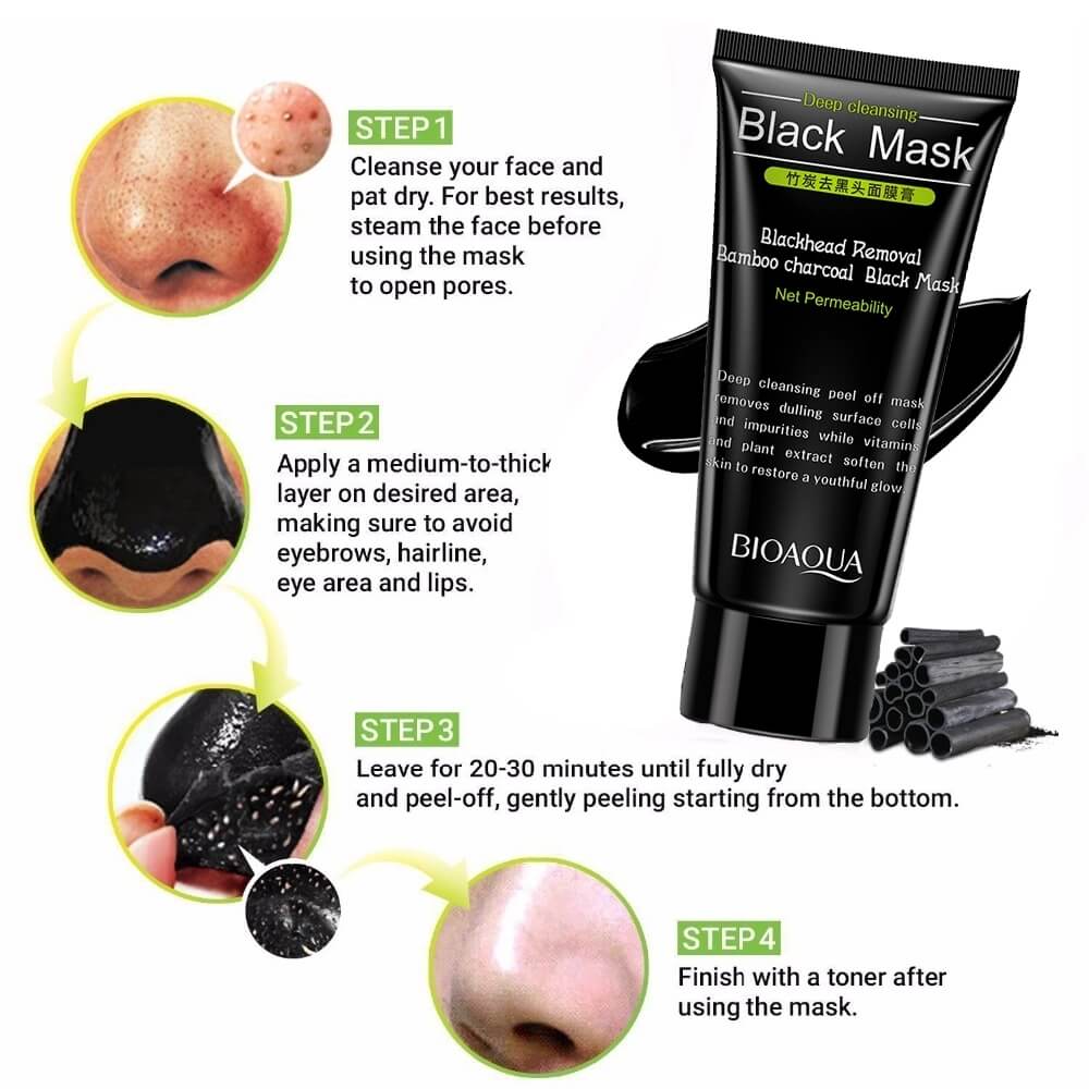 Bioaqua Activated Blackhead Removal Bamboo Charcoal Black Facial Mask