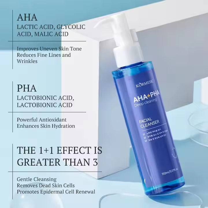 KOEMESIC Deep Gentle Cleansing Soothing Hydrating Refreshing Face Wash AHA+PHA Facial Cleanser