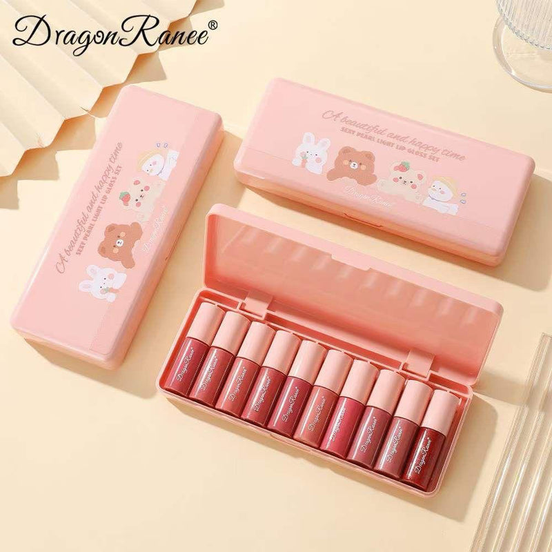 Dragon Ranee A Beautiful And Happy Time Sexy Pearl Light Lip Gloss Set Of 10Pcs