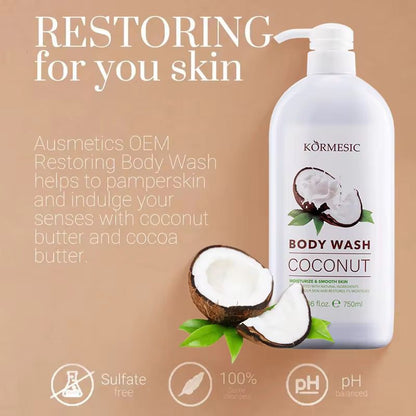 Kormesic Coconut Moisturizing/Hydrating Smooth Skin Rejuvenation Body Wash 750ml