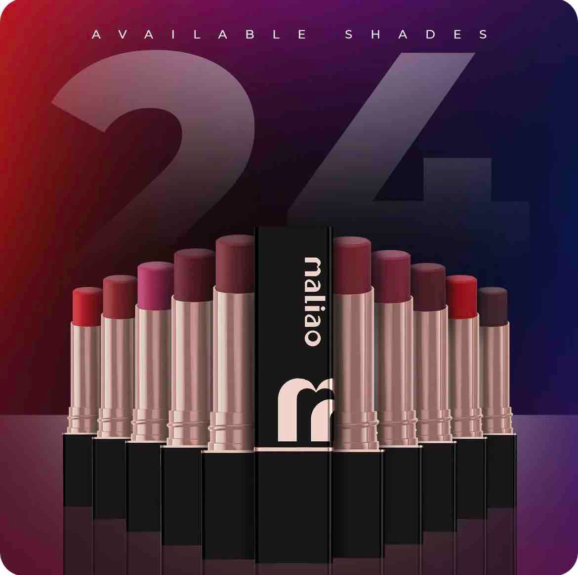 Maliao Super Non Transfer Lipstick Long Lasting Matte Finish Smudge-Proof Formula