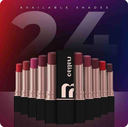 Maliao Super Non Transfer Lipstick Long Lasting Matte Finish Smudge-Proof Formula