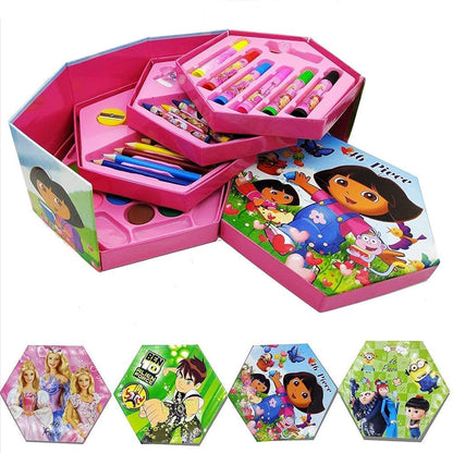 Set Of 46 Pieces Drawing Art Set with Color Pencils Crayons Water Color Sketch Pens For Kids Children