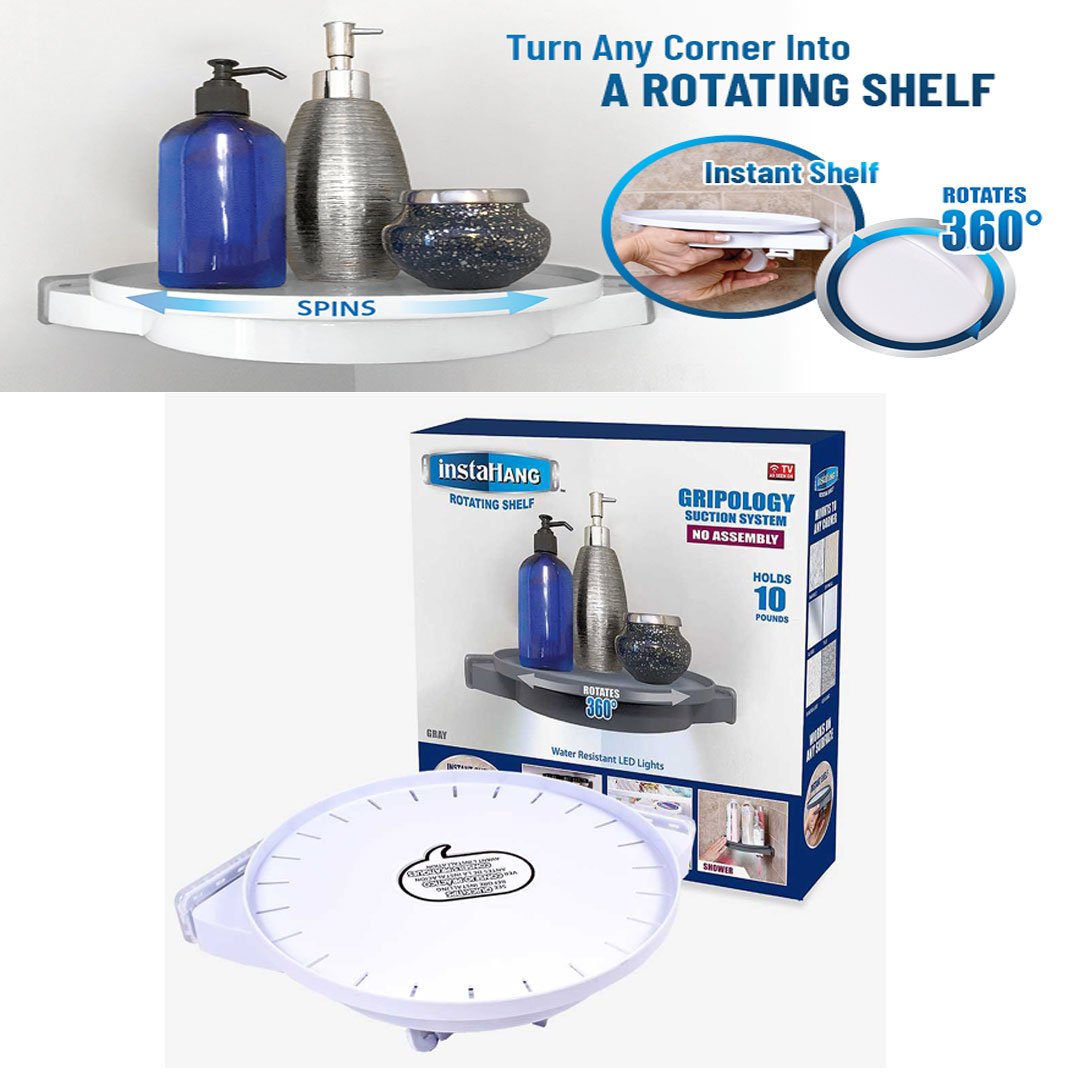 Multipurpose 360 Rotating Shelf Spinning Corner Shelf Storage Organizer Kitchen Bathroom 01468