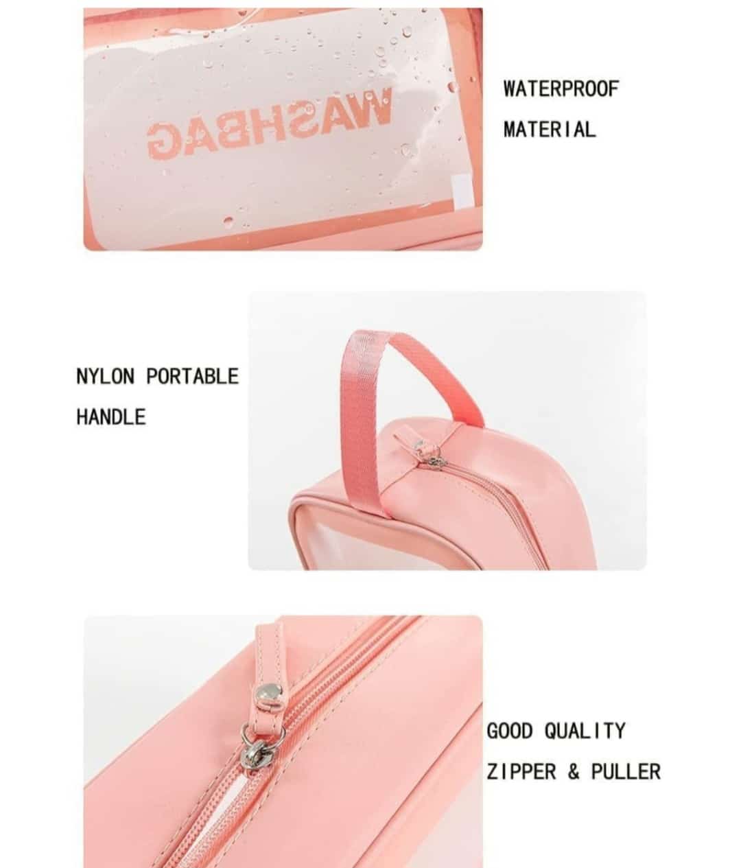 Travel Wash Bag Transparent Waterproof Makeup Storage Bag 19543