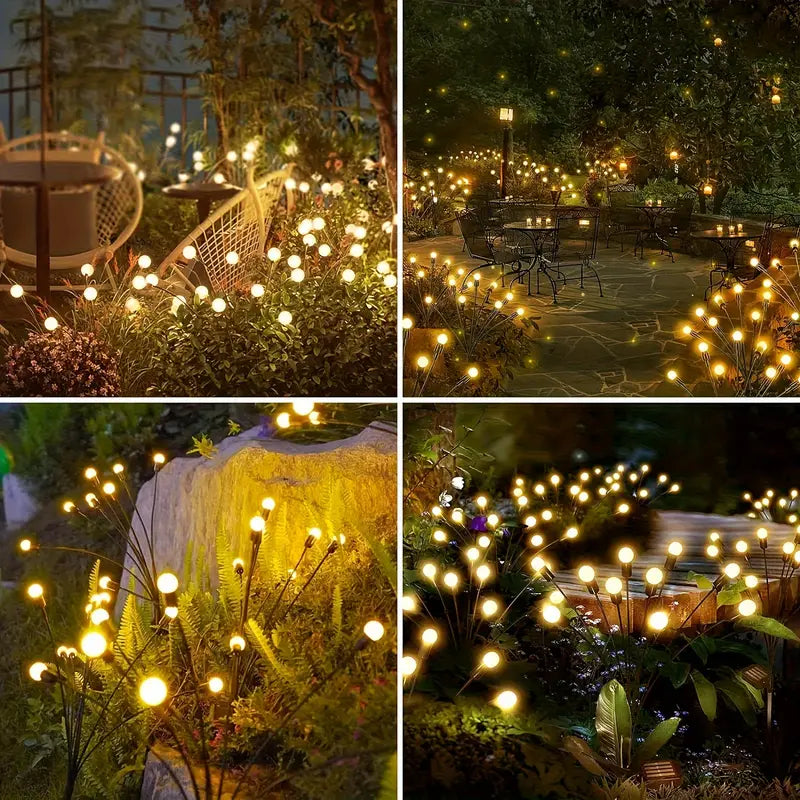 10 Lights LED Solar Powered Firefly Light Outdoor Waterproof Solar Garden Light Decorative Swaying Wind Dancing Solar Lamp