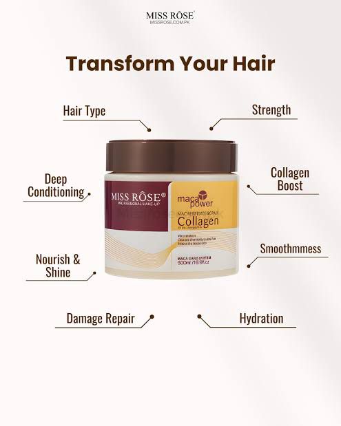 Miss Rose Collagen Hair Mask 500ml