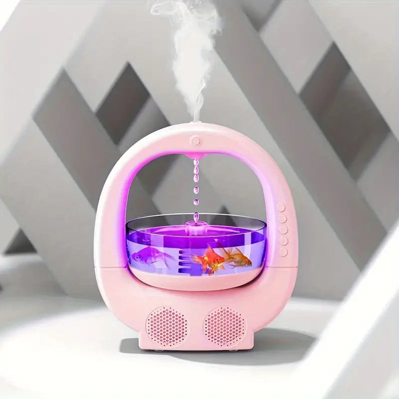 Portable Mini Anti Gravity Fish Aquarium Humidifier With Speaker