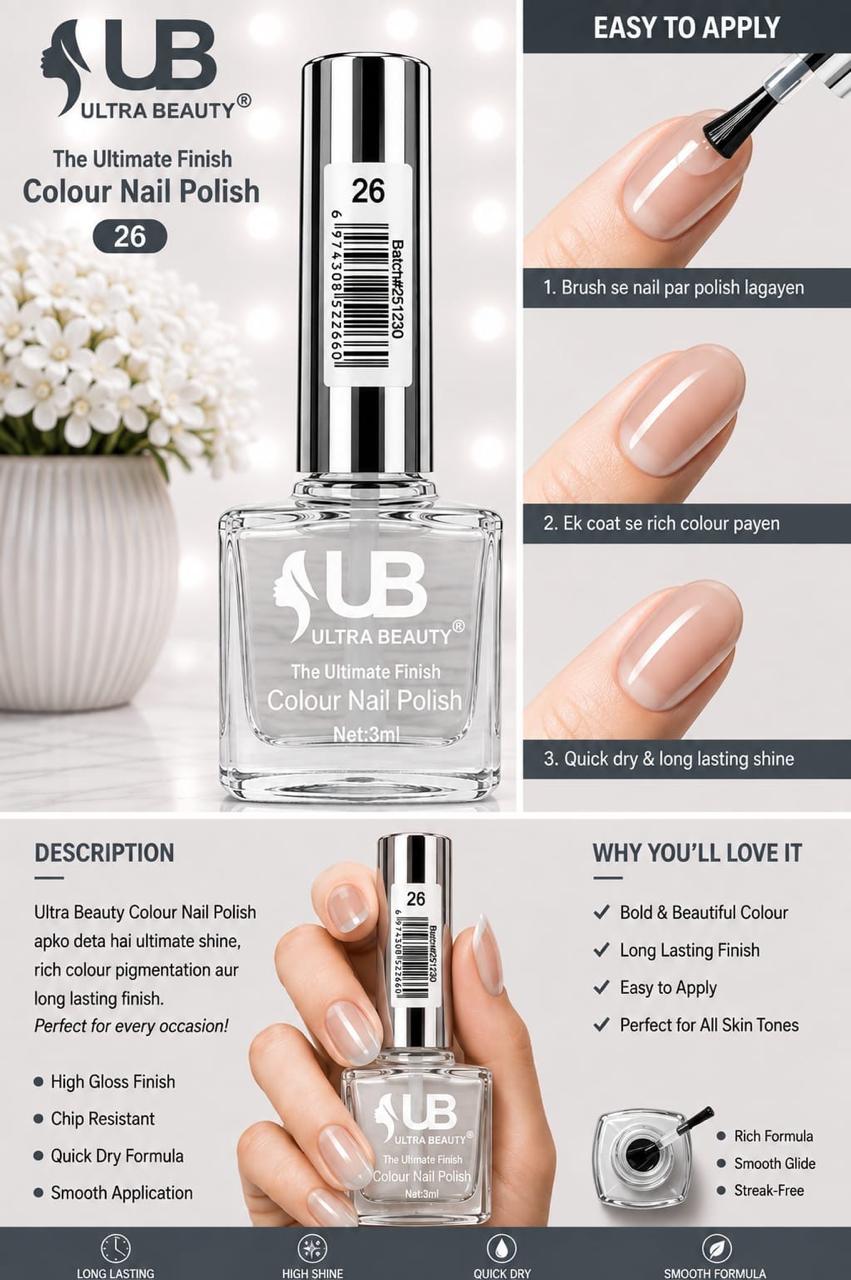 Ultra Beauty Colour Nail Polish – 3ml (Set D)