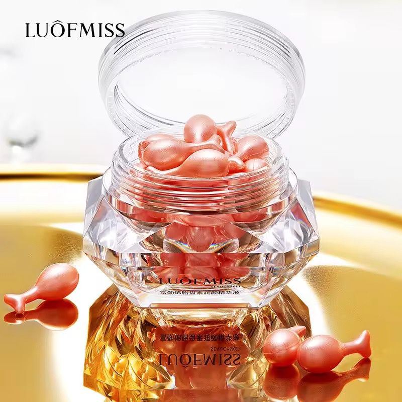 LUOFMISS SEAUCYKET Essence Fullerene Placenta Moist Centella Yeast Moisturizing Hydrating Whitening Essence Chicken Leg Capsules Skin Care Serum