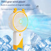 Portable Rechargeable Mini Cartoon Handy Moon Button Fan Three Gear Adjustable