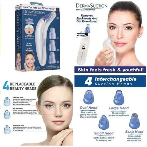 Derma Suction Vacuum Blackheads And Facial Cleansing Device With Battery