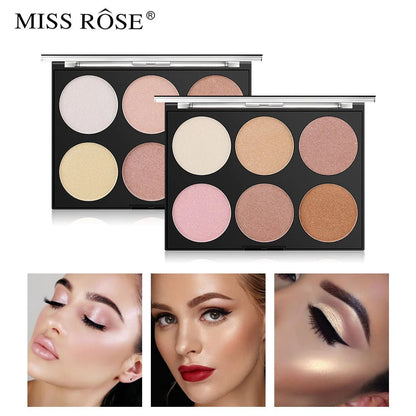 MISS ROSE 6 Color Highlighter Palette