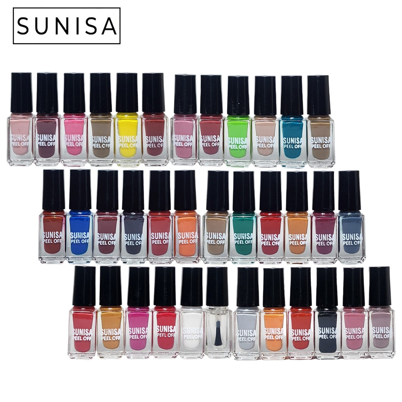 SUNISA 36 Colors Peel Off Nail Polish Set