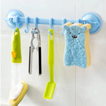 6 Hooks Double Suction Cup Towel Rack