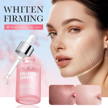 Sadoer Sakura Collagen Elastic Moisturizing 30ml Pink Face Liquid Anti Wrinkle Skin Revitalizer Sakura Face Serum
