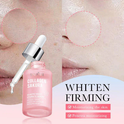 Sadoer Sakura Collagen Elastic Moisturizing 30ml Pink Face Liquid Anti Wrinkle Skin Revitalizer Sakura Face Serum