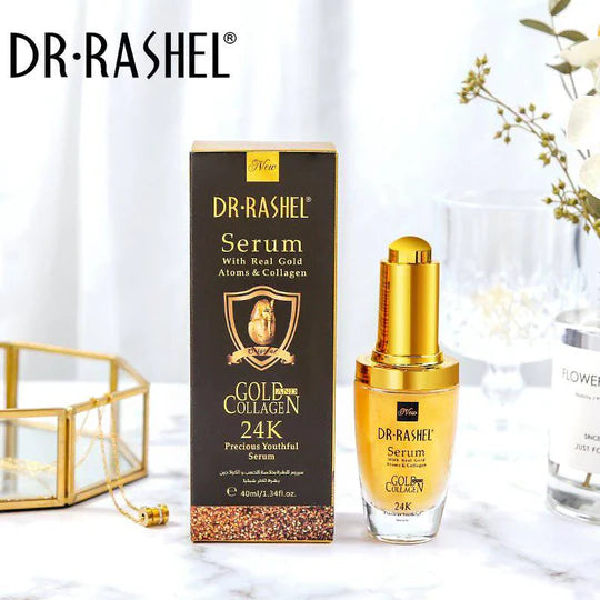 Dr Rashel 24 K Real Gold Atoms Ampoule Collagen Makeup Primer Anti Wrinkle Hyaluronic Acid Face Whitening Serum