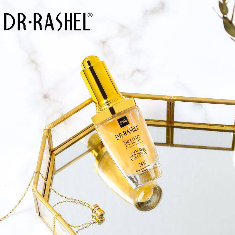 DR.RASHEL 24 K Real Gold Atoms Ampoule Collagen Makeup Primer Anti Wrinkle Hyaluronic Acid Face Whitening Serum