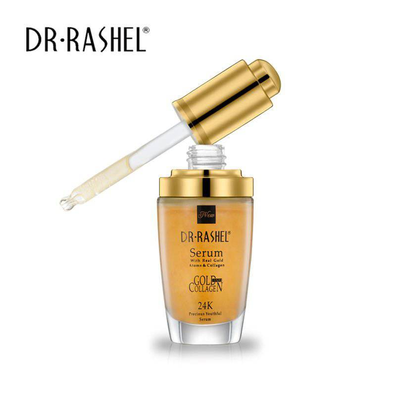 DR.RASHEL 24 K Real Gold Atoms Ampoule Collagen Makeup Primer Anti Wrinkle Hyaluronic Acid Face Whitening Serum