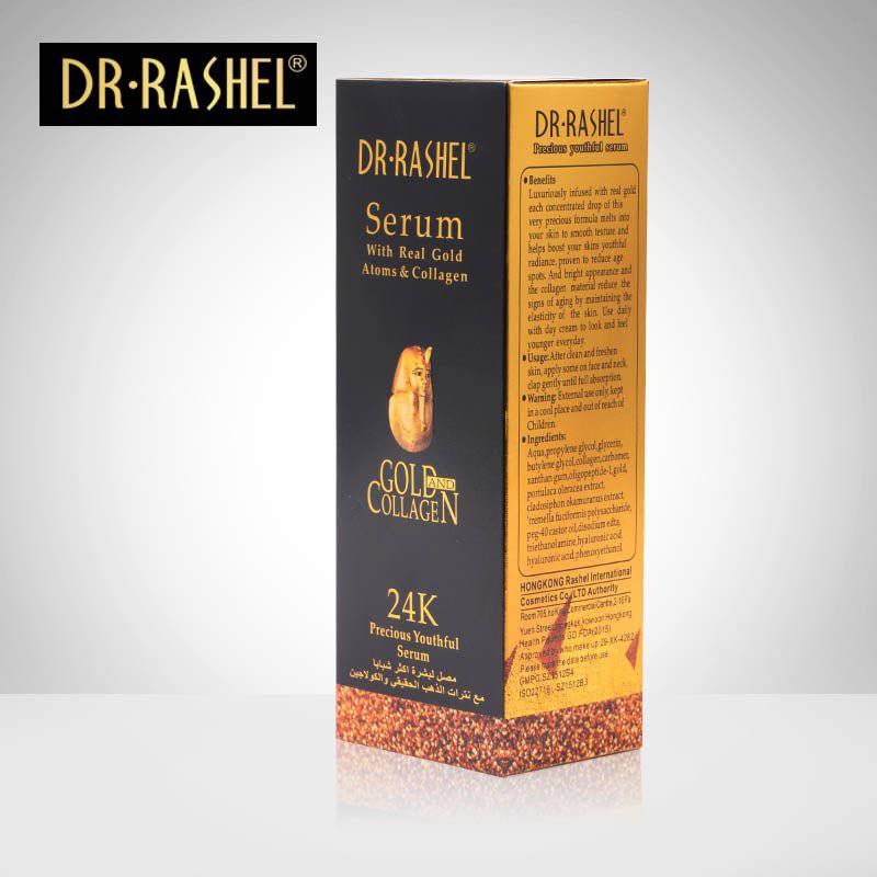 DR.RASHEL 24 K Real Gold Atoms Ampoule Collagen Makeup Primer Anti Wrinkle Hyaluronic Acid Face Whitening Serum