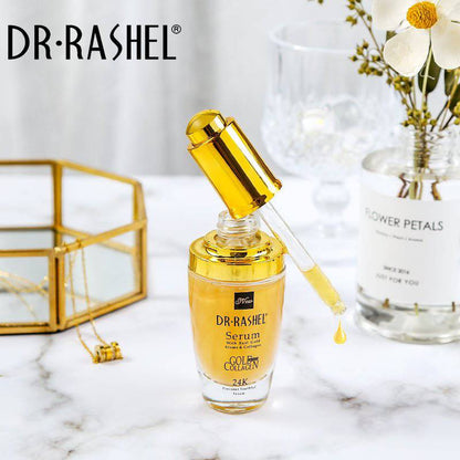 DR.RASHEL 24 K Real Gold Atoms Ampoule Collagen Makeup Primer Anti Wrinkle Hyaluronic Acid Face Whitening Serum
