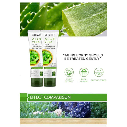 Dr Rashel Aloe Vera Exfoliating Cream Peeling Facial Scrub Aloe Vera Facial Peeling & Scrub 2in1