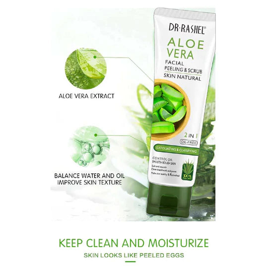 Dr Rashel Aloe Vera Exfoliating Cream Peeling Facial Scrub Aloe Vera Facial Peeling & Scrub 2in1