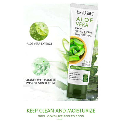 Dr Rashel Aloe Vera Exfoliating Cream Peeling Facial Scrub Aloe Vera Facial Peeling & Scrub 2in1