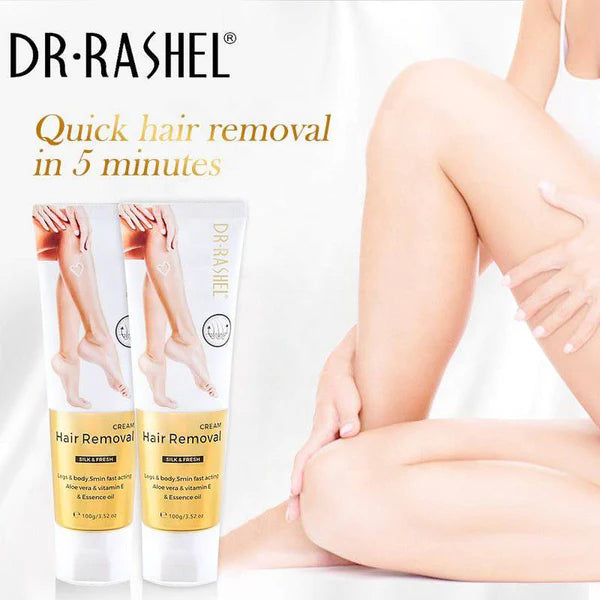 Dr Rashel Aloe Vera & Vitamin E Silky Legs Underarm Bikini Line Body Depilatory Cream Hair Removal Cream - 100g