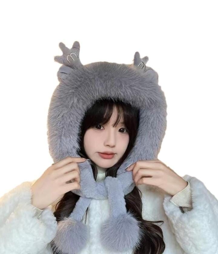 Soft Fluffy Bunny Ears Winter Cap