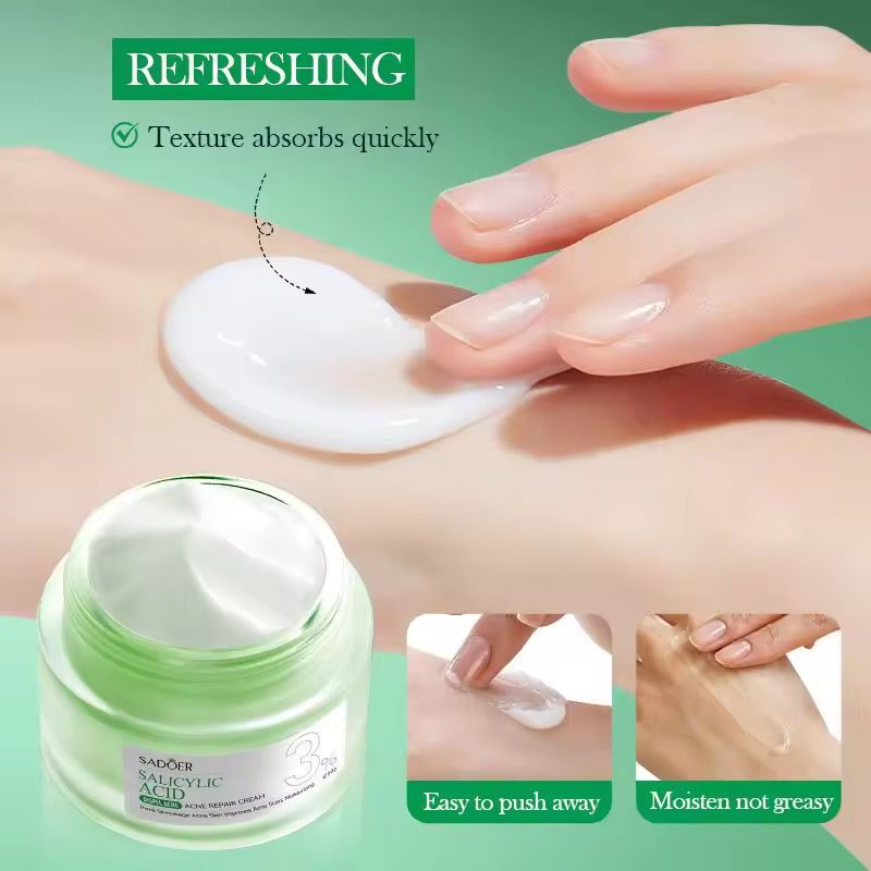 Sadoer Salicylic Acid Facial Cream Face Pimple Removal Repair Skin Care Shrink Pores Face Cream