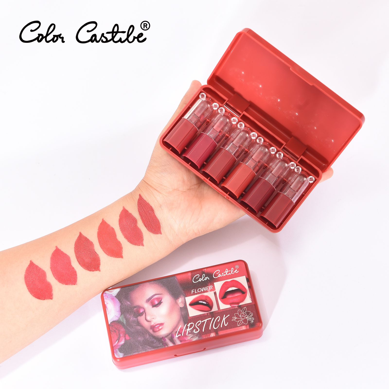 Color Castle Flower Matte Lipstick 6Pcs Pack