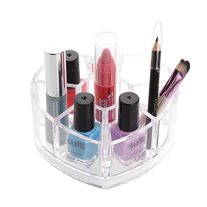 HEART SHAPE COSMETIC ORGANIZER LIPGLOSS BRUSH HOLDER