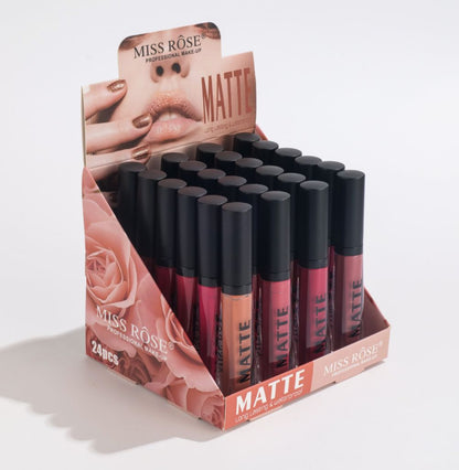 Miss Rose Matte Lip Gloss 12pcs Set