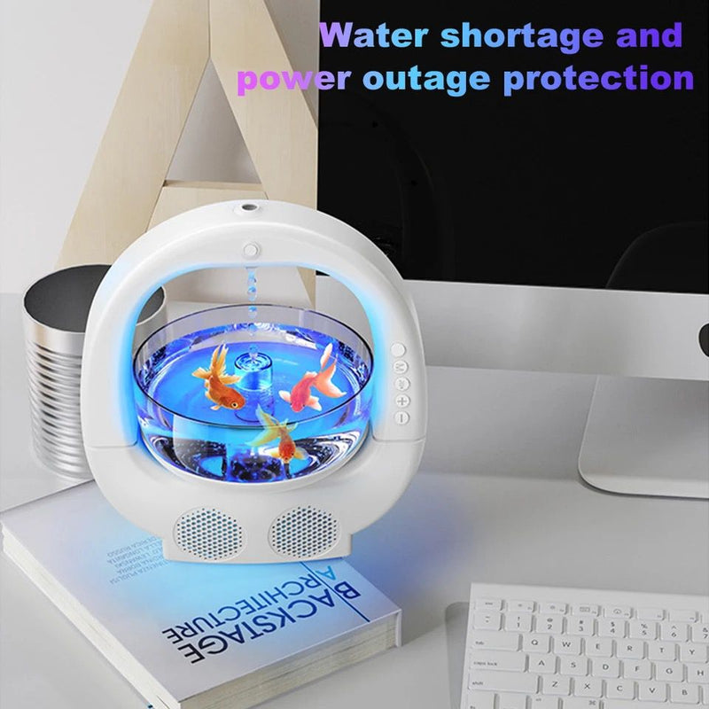 Portable Mini Anti Gravity Fish Aquarium Humidifier With Speaker