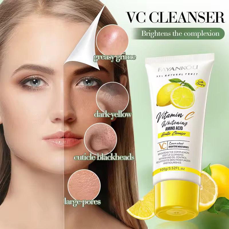 FAYANKOU&nbsp;Lemon Extract Vitamin C Whitening Oil Control Moisturizing Smooth Brightening Face Wash