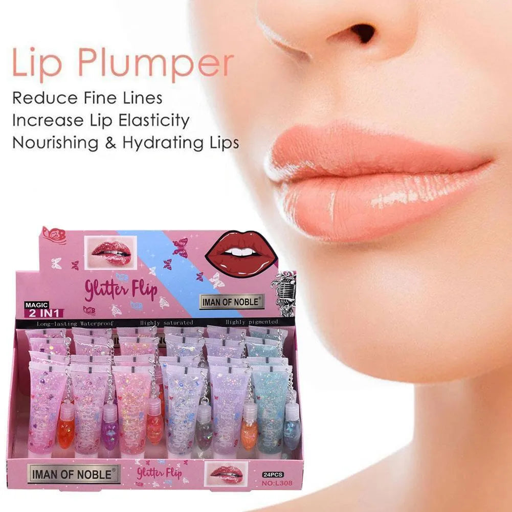 Iman Of Noble Magic 2in1 Lip Gloss & Lip Plumping Oil Each
