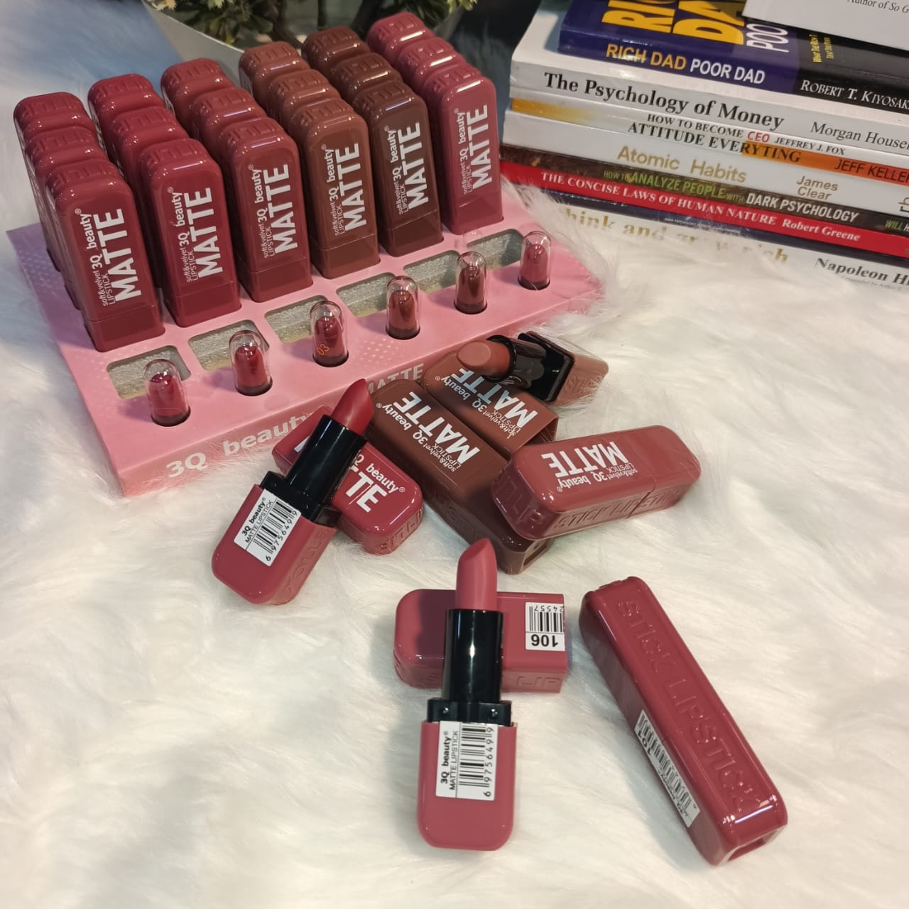 3Q Velvet Kiss Matte Lipstick Collection Pack of 6