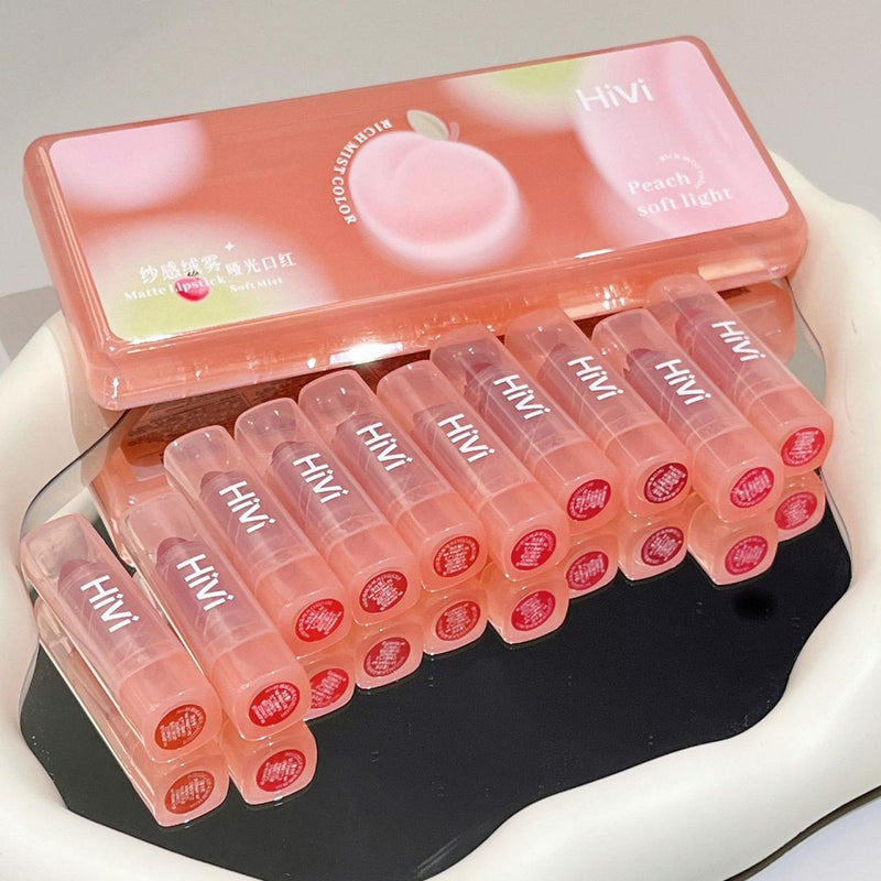 HiVi Peach Soft Light Matte Lipstick 10Pcs Set