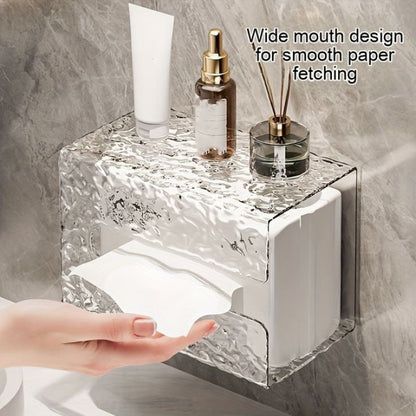 Multifunctional Wall Mounted Acrylic Water Ripple Design Tissue Box 21875