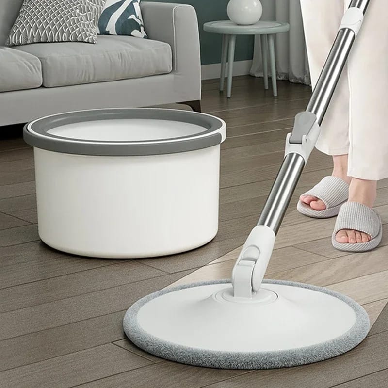 360 Spin Mop With Bucket Set  Extendable Microfiber Automatic Water Filtration Dewatering Squeeze Broom