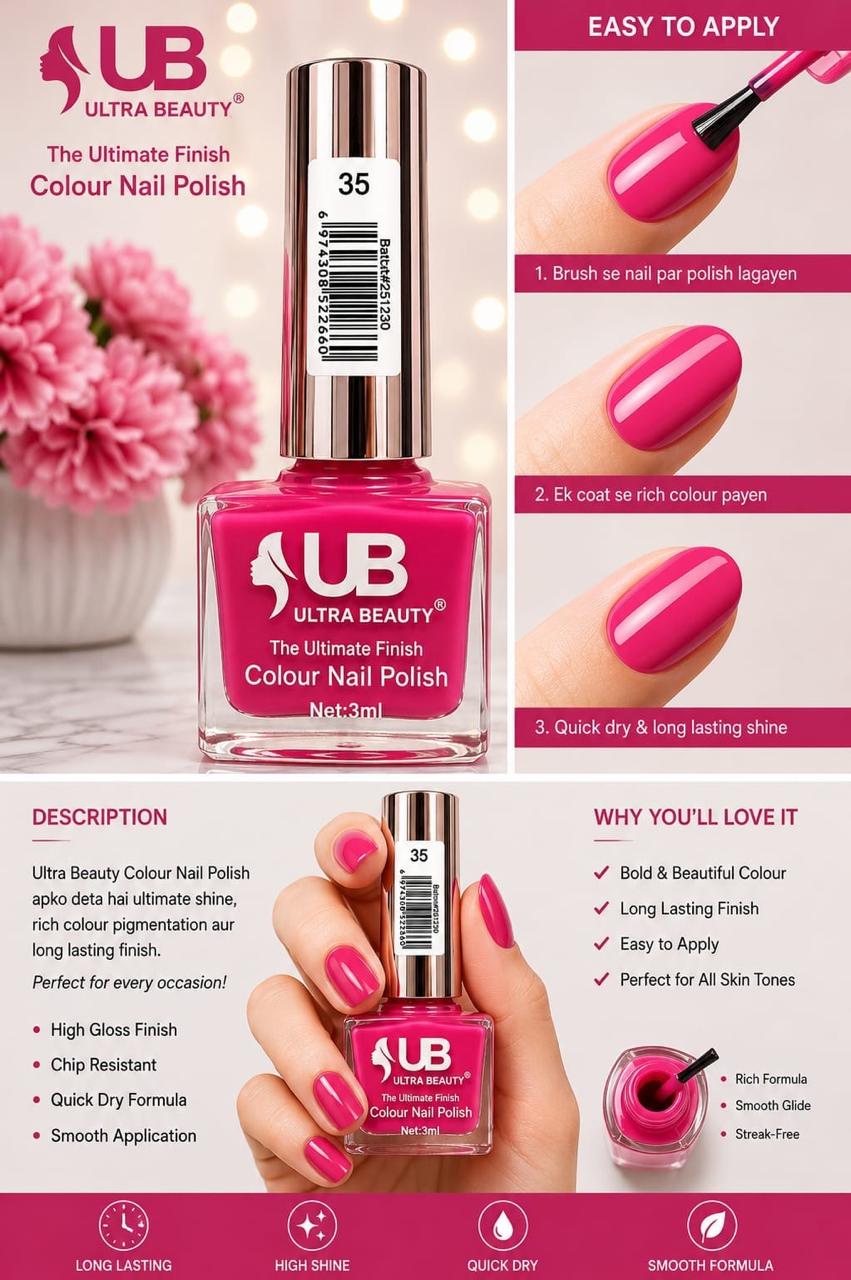 Ultra Beauty Colour Nail Polish – 3ml (Set C)